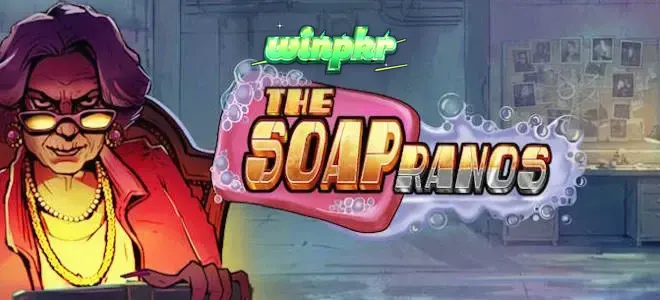 Interface de jogo do slot Soapranos com elementos visuais de neon e atmosfera urbana.