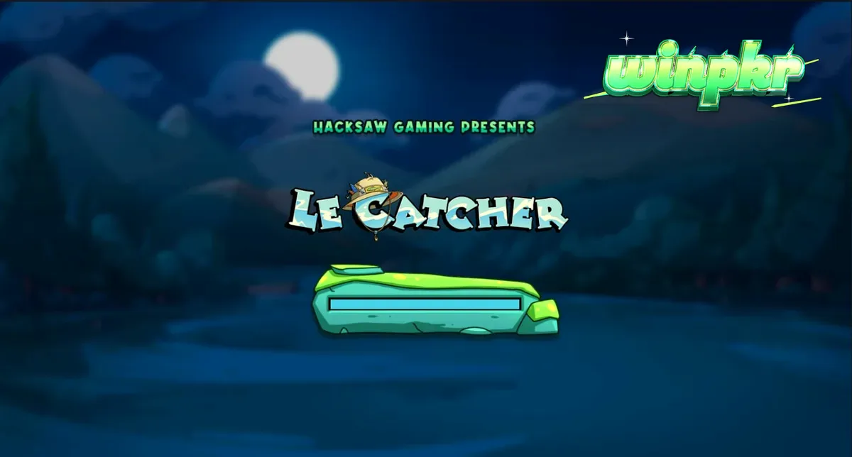O guaxinim pescador de Le Catcher em um cenário noturno de pesca